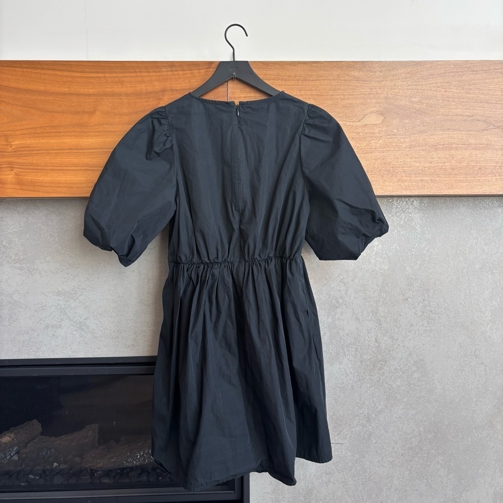 Madewell Poplin Crewneck Bubble-Sleeve Mini Dress, Size 2 - Picture 12 of 14